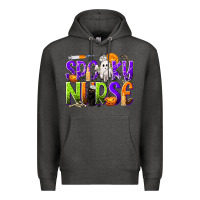 Charcoal Heather Halloween Spooky Nurse Premium Hoodie - texasbilliewilder