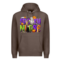 Coffee Halloween Spooky Nurse Premium Hoodie - texasbilliewilder