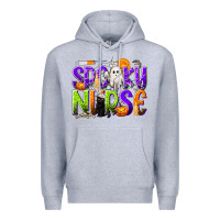 Heather Grey Halloween Spooky Nurse Premium Hoodie - texasbilliewilder