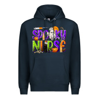 Navy Halloween Spooky Nurse Premium Hoodie - texasbilliewilder