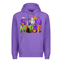 Purple Halloween Spooky Nurse Premium Hoodie - texasbilliewilder
