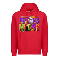 Red Halloween Spooky Nurse Premium Hoodie - texasbilliewilder