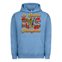 Pigment Pebble Blue La Mama mas Chingona Urban Hoodie - texasbilliewilder