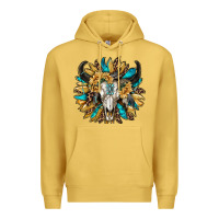Antique Gold bull skull with sunflower Premium Hoodie - RanaPortraitStore