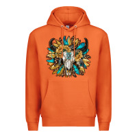 Carrot bull skull with sunflower Premium Hoodie - RanaPortraitStore