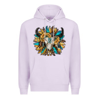 Lilac bull skull with sunflower Premium Hoodie - RanaPortraitStore