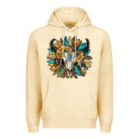 Pina Colada bull skull with sunflower Premium Hoodie - RanaPortraitStore