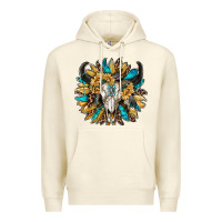 Sandshell bull skull with sunflower Premium Hoodie - RanaPortraitStore