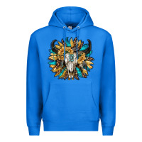 True Royal bull skull with sunflower Premium Hoodie - RanaPortraitStore