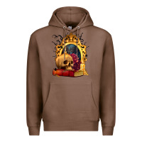 Chestnut Halloween Skull Candles and Roses Premium Hoodie - texasbilliewilder