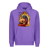 Purple Halloween Skull Candles and Roses Premium Hoodie - texasbilliewilder