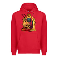 Red Halloween Skull Candles and Roses Premium Hoodie - texasbilliewilder
