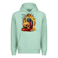 Seafoam Halloween Skull Candles and Roses Premium Hoodie - texasbilliewilder