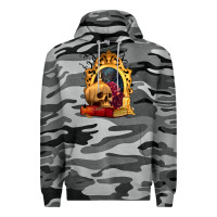 Slate Camo Halloween Skull Candles and Roses Premium Hoodie - texasbilliewilder
