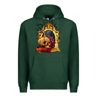 Sports Green Halloween Skull Candles and Roses Premium Hoodie - texasbilliewilder