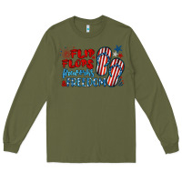 Army Green flip flops fireworks & freedom Long Sleeve Tee - BarkalooDesign