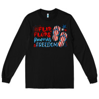 Black flip flops fireworks & freedom Long Sleeve Tee - BarkalooDesign