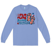 Colony Blue flip flops fireworks & freedom Long Sleeve Tee - BarkalooDesign