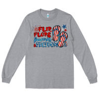 Heather Grey flip flops fireworks & freedom Long Sleeve Tee - BarkalooDesign