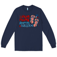 Navy flip flops fireworks & freedom Long Sleeve Tee - BarkalooDesign