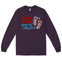 Plum flip flops fireworks & freedom Long Sleeve Tee - BarkalooDesign