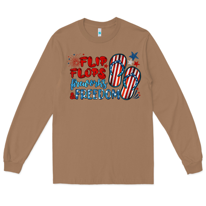 Flip Flops Fireworks & Freedom Long Sleeve Tee by BarkalooDesign | Teevron