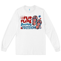 White flip flops fireworks & freedom Long Sleeve Tee - BarkalooDesign