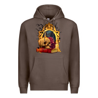 Coffee Halloween Skull Candles and Roses Premium Hoodie - texasbilliewilder