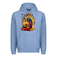 Colony Blue Halloween Skull Candles and Roses Premium Hoodie - texasbilliewilder
