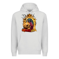 Dove Grey Halloween Skull Candles and Roses Premium Hoodie - texasbilliewilder