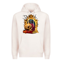 Pale Pink Halloween Skull Candles and Roses Premium Hoodie - texasbilliewilder