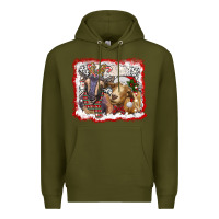 Army Green christmas goats Premium Hoodie - RanaPortraitStore