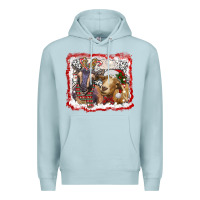Blue Mist christmas goats Premium Hoodie - RanaPortraitStore