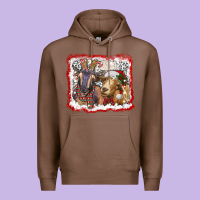 Christmas Goats Premium Hoodie Designed By Ranaportraitstore