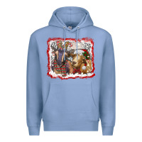 Colony Blue christmas goats Premium Hoodie - RanaPortraitStore