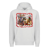 Dove Grey christmas goats Premium Hoodie - RanaPortraitStore