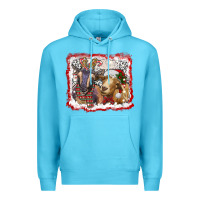 Ocean Blue christmas goats Premium Hoodie - RanaPortraitStore