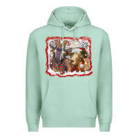 Seafoam christmas goats Premium Hoodie - RanaPortraitStore