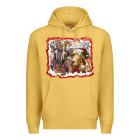 Antique Gold christmas goats Premium Hoodie - RanaPortraitStore