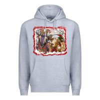 Heather Grey christmas goats Premium Hoodie - RanaPortraitStore
