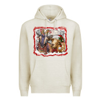 Oatmeal Heather christmas goats Premium Hoodie - RanaPortraitStore