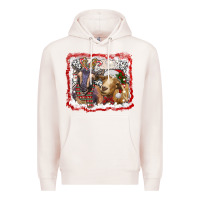 Pale Pink christmas goats Premium Hoodie - RanaPortraitStore