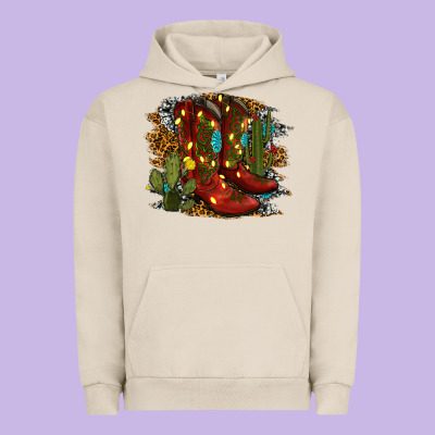 Christmas Cowboy Boots Urban Hoodie Designed By Ranaportraitstore