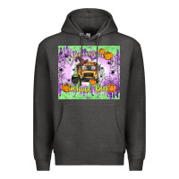 Charcoal Heather Halloween School Bus Premium Hoodie - texasbilliewilder