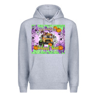 Heather Grey Halloween School Bus Premium Hoodie - texasbilliewilder