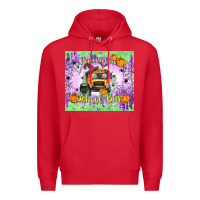 Red Halloween School Bus Premium Hoodie - texasbilliewilder