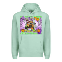 Seafoam Halloween School Bus Premium Hoodie - texasbilliewilder