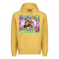 Antique Gold Halloween School Bus Premium Hoodie - texasbilliewilder