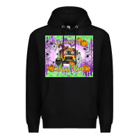 Black Halloween School Bus Premium Hoodie - texasbilliewilder