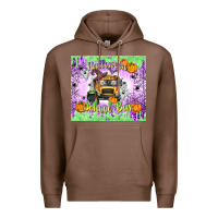 Chestnut Halloween School Bus Premium Hoodie - texasbilliewilder